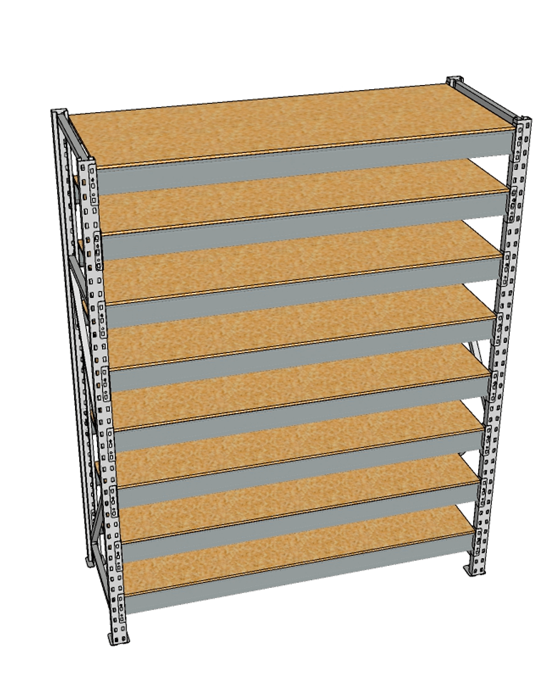 Стеллаж грузовой СГР 3000x1200x600 8 полок (ДСП) купить в Кемерово