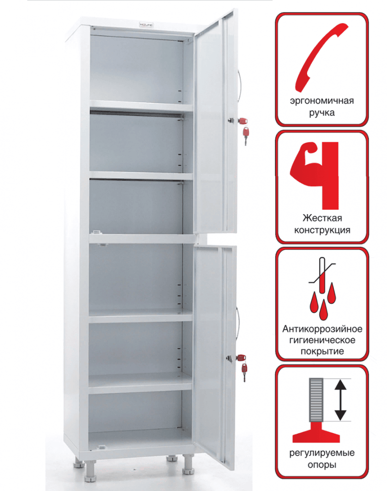Медицинский шкаф HILFE МД 1 1657/SS купить в Кемерово