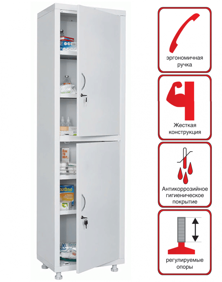 Медицинский шкаф HILFE МД 1 1657/SS купить в Кемерово