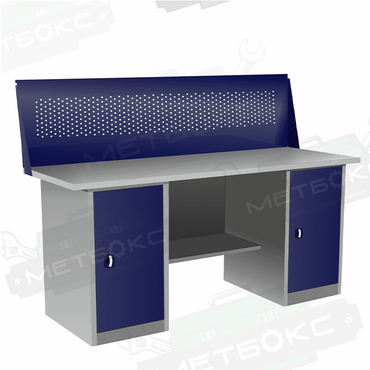 Верстак двухтумбовый ВП-5/1,6 с экраном купить в Кемерово Верстак двухтумбовый ВП-5/1,6 с экраном купить в Кемерово