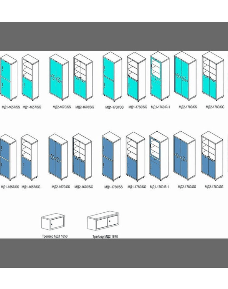 Медицинский шкаф HILFE МД 1 1760/SG купить в Кемерово