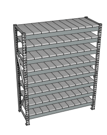 Стеллаж грузовой СГР 2500x2100x500 8 полок (металл)