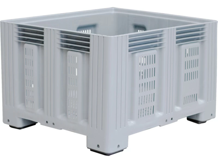 Контейнер 1200х1000х758 перфорированный, на ножках серый купить в Кемерово Контейнер 1200х1000х758 перфорированный, на ножках серый купить в Кемерово