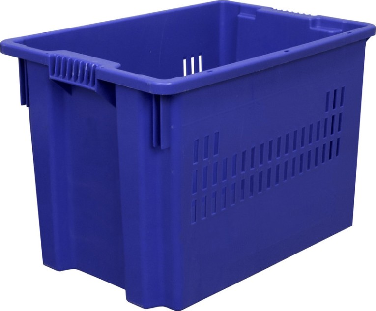 Ящик 600х400х400 дно сплошное, стенки перфорированные синий купить в Кемерово Ящик 600х400х400 дно сплошное, стенки перфорированные синий купить в Кемерово