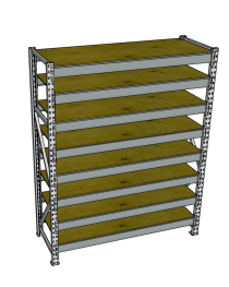 Стеллаж грузовой СГР 3000x1500x600 8 полок (фанера)