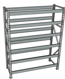 Стеллаж грузовой СГР 2500x1500x600 6 полок (без настила)