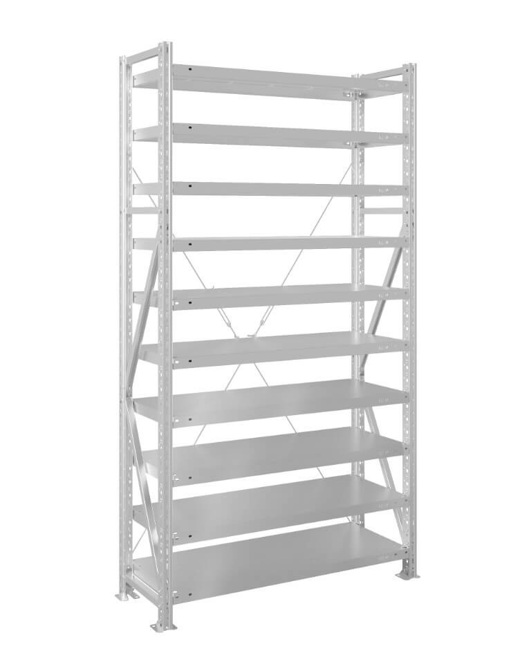 Стеллаж MS U 3000x700x1000 10 полок (400 кг, металл) купить в Кемерово