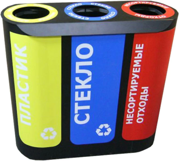 Урна для раздельного сбора мусора Альтернатива-3 с наклейками купить в Кемерово