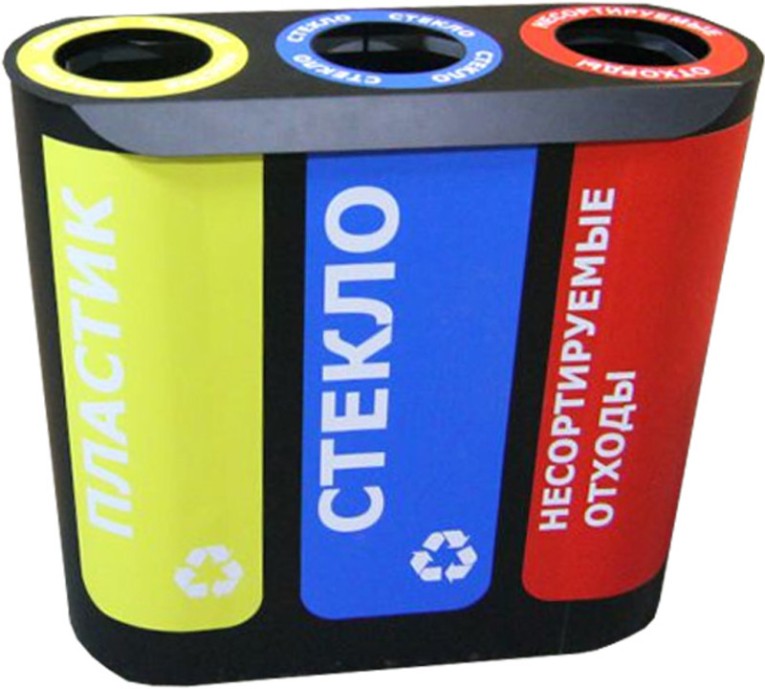 Урна для раздельного сбора мусора Альтернатива-3 с наклейками купить в Кемерово