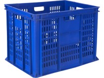 Ящик 600х400х410 перф. стенки сплошное дно синий Ящик 600х400х410 перф. стенки сплошное дно синий