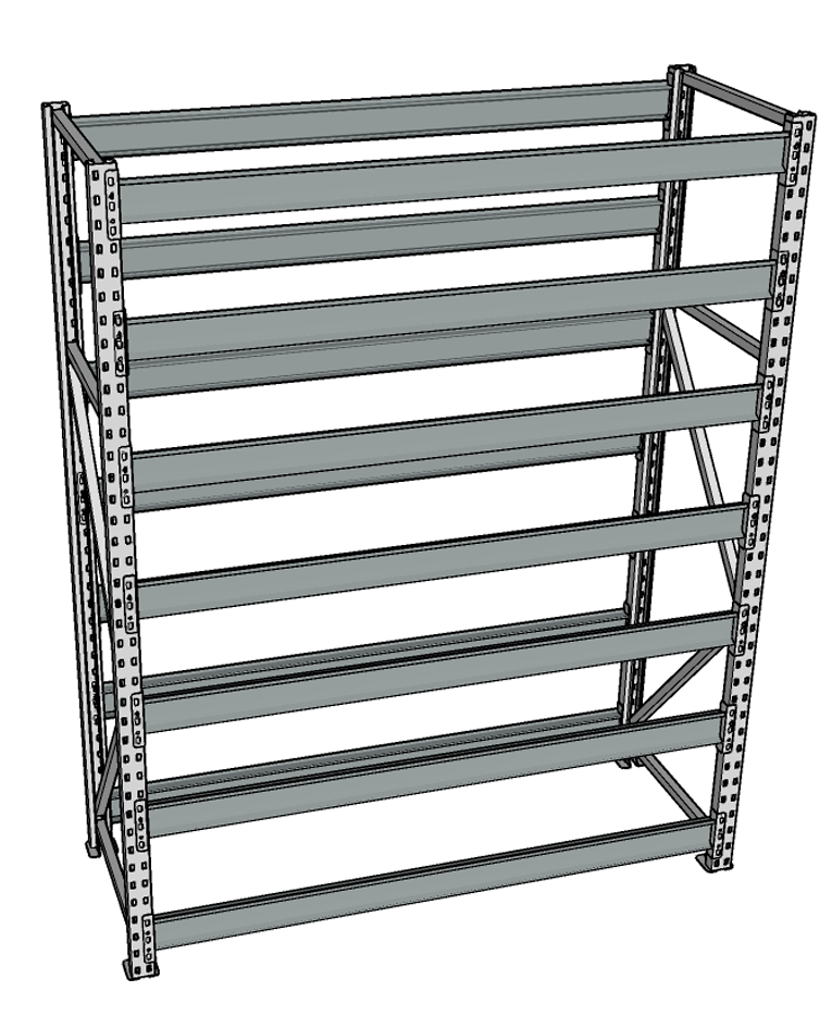 Стеллаж грузовой СГР 3000x2100x1000 7 полок (без настила) купить в Кемерово Стеллаж грузовой СГР 3000x2100x1000 7 полок (без настила) купить в Кемерово