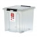 Контейнер Rox Box Original 50 (500х390х390 мм с крышкой и клипсами, на роликах, прозрачный) купить в Кемерово