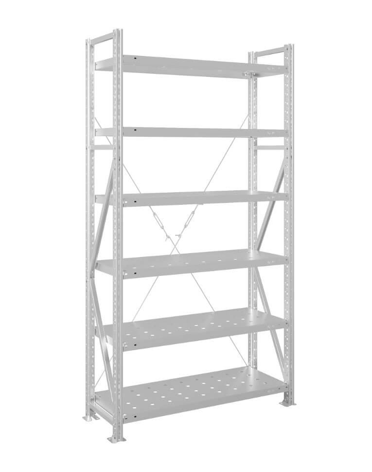 Стеллаж MS U 2000x1200x500 6 полок (180 кг, перф) купить в Кемерово