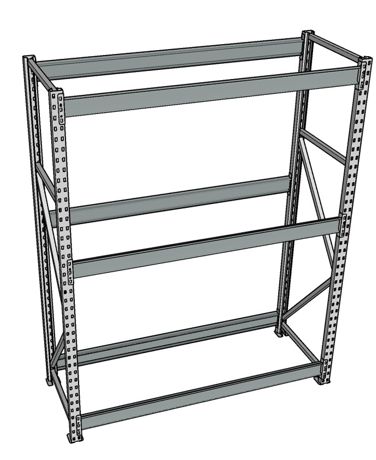 Стеллаж грузовой СГР 2500x1500x400 3 полки (без настила) купить в Кемерово Стеллаж грузовой СГР 2500x1500x400 3 полки (без настила) купить в Кемерово