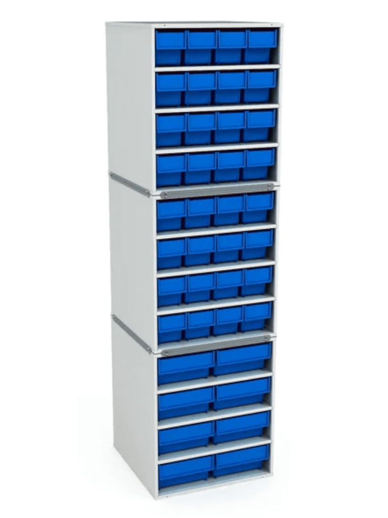 Стационарная кассетница ДиКом (на 3 яруса) с синими ящиками купить в Кемерово Стационарная кассетница ДиКом (на 3 яруса) с синими ящиками купить в Кемерово