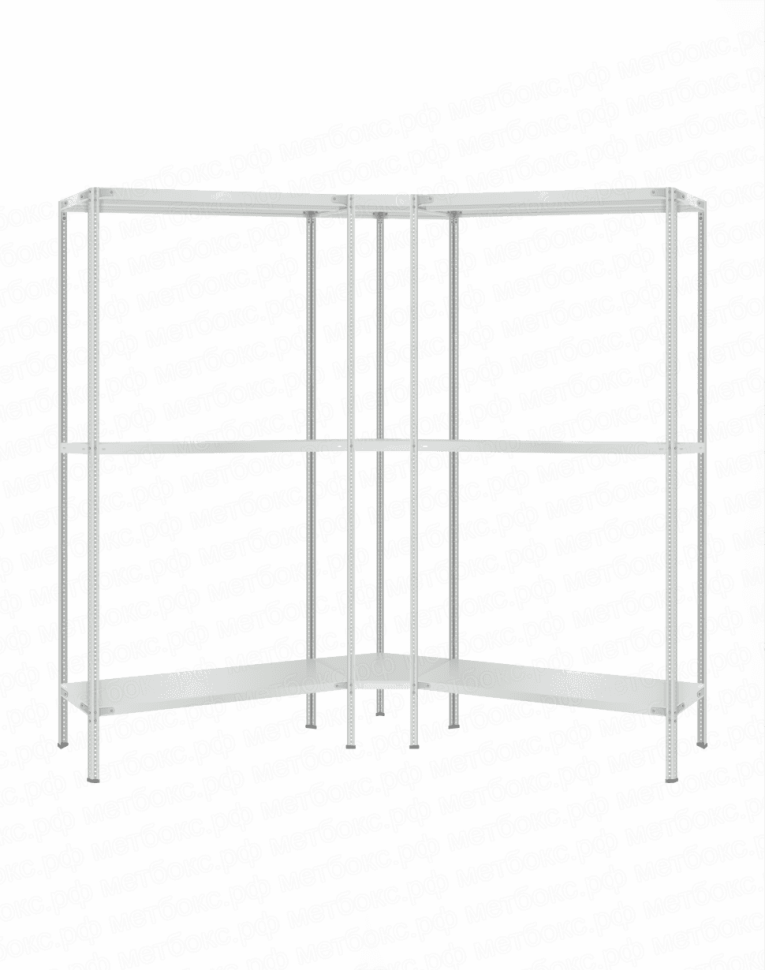 Стеллаж угловой 2000х1600х1600 (3 яруса глубиной 400мм) купить в Кемерово Стеллаж угловой 2000х1600х1600 (3 яруса глубиной 400мм) купить в Кемерово