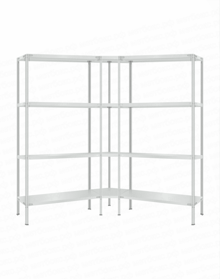 Стеллаж угловой 2000х1700х1700 (4 яруса глубиной 500мм) купить в Кемерово