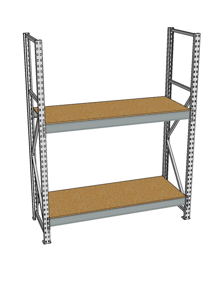 Стеллаж грузовой СГР 3000x1800x1000 2 полки (ДСП) купить в Кемерово