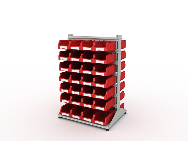 Стеллаж для пластиковых лотков SORTEX двухсторонний 1500x1000x800.03 купить в Кемерово