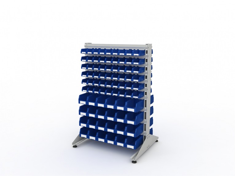 Стеллаж для пластиковых лотков SORTEX двухсторонний 1500x1000x800.04 купить в Кемерово