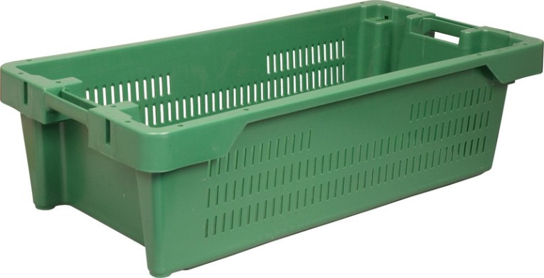 Ящик рыбный 800х400х225 перфорированный дно сплошное зеленый купить в Кемерово Ящик рыбный 800х400х225 перфорированный дно сплошное зеленый купить в Кемерово