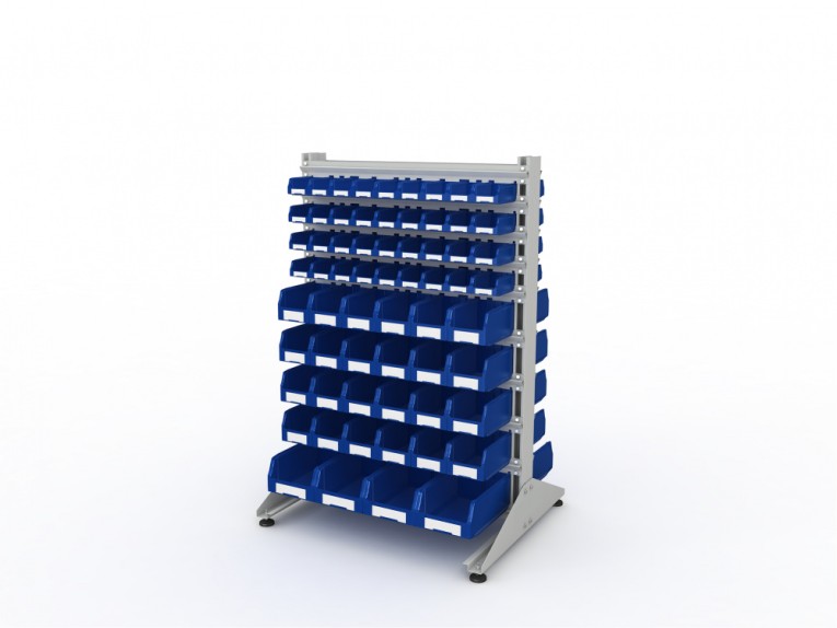 Стеллаж для пластиковых лотков SORTEX двухсторонний 1500x1000x800.05 купить в Кемерово