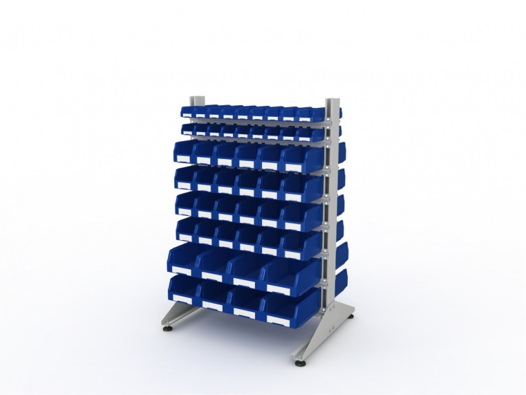 Стеллаж для пластиковых лотков SORTEX двухсторонний 1500x1000x800.06 купить в Кемерово