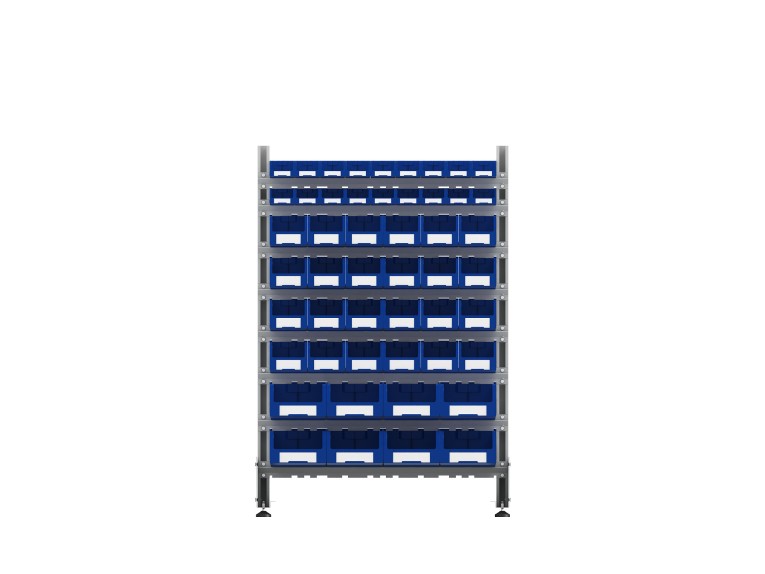 Стеллаж для пластиковых лотков SORTEX двухсторонний 1500x1000x800.06 купить в Кемерово