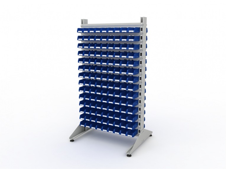 Стеллаж для пластиковых лотков SORTEX двухсторонний 1800x1000x800.01 купить в Кемерово
