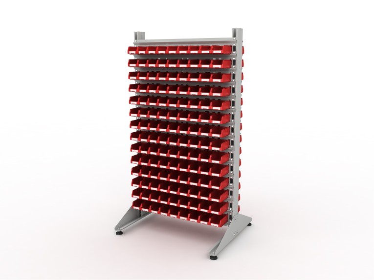 Стеллаж для пластиковых лотков SORTEX двухсторонний 1800x1000x800.01 купить в Кемерово