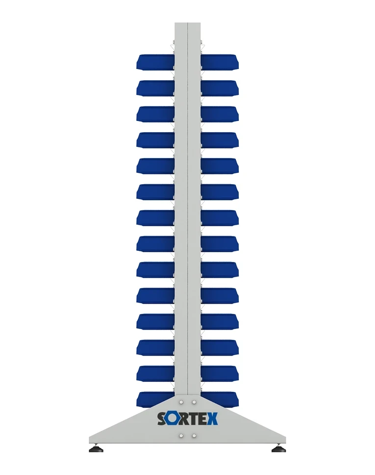 Стеллаж для пластиковых лотков SORTEX двухсторонний 1800x1000x800.01 купить в Кемерово Стеллаж для пластиковых лотков SORTEX двухсторонний 1800x1000x800.01 купить в Кемерово