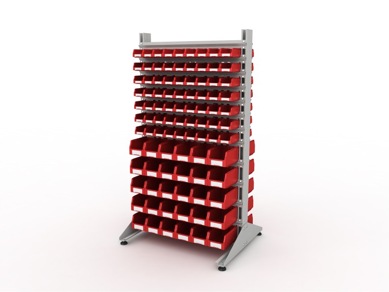 Стеллаж для пластиковых лотков SORTEX двухсторонний 1800x1000x800.04 купить в Кемерово
