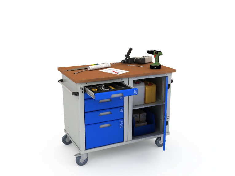 Верстак мобильный двухтумбовый WOKER PRO 2501.1200 купить в Кемерово
