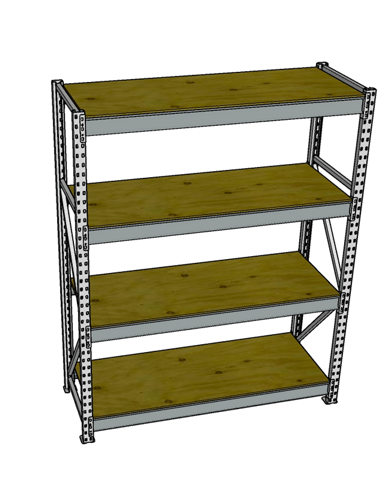 Стеллаж грузовой СГР 2000x900x800 4 полки (фанера) купить в Кемерово Стеллаж грузовой СГР 2000x900x800 4 полки (фанера) купить в Кемерово