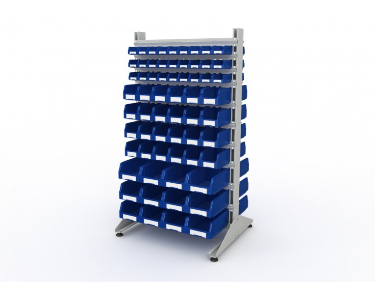 Стеллаж для пластиковых лотков SORTEX двухсторонний 1800x1000x800.05 купить в Кемерово