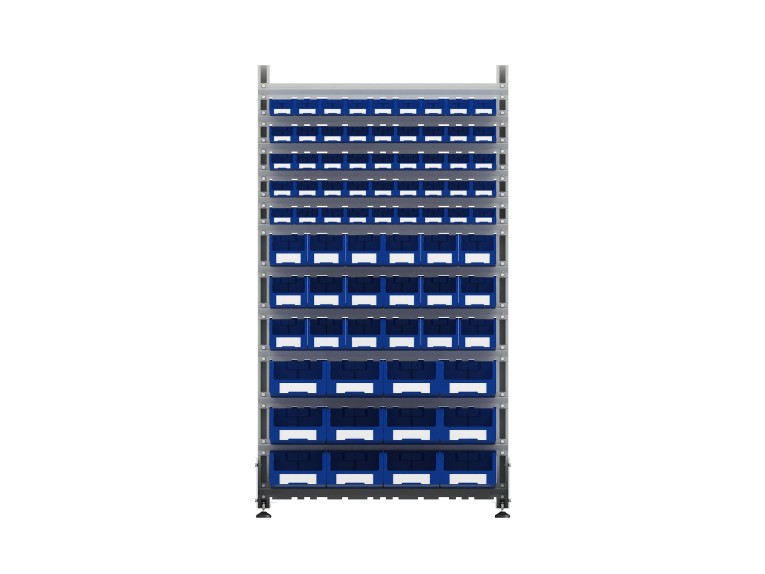 Стеллаж для пластиковых лотков SORTEX двухсторонний 1800x1000x800.06 купить в Кемерово