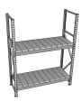 Стеллаж грузовой СГР 2000x1200x400 2 полки (металл)