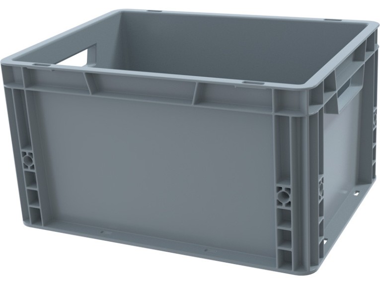 Ящик 400х300х220 сплошной, усиленное дно, цв. серый купить в Кемерово Ящик 400х300х220 сплошной, усиленное дно, цв. серый купить в Кемерово