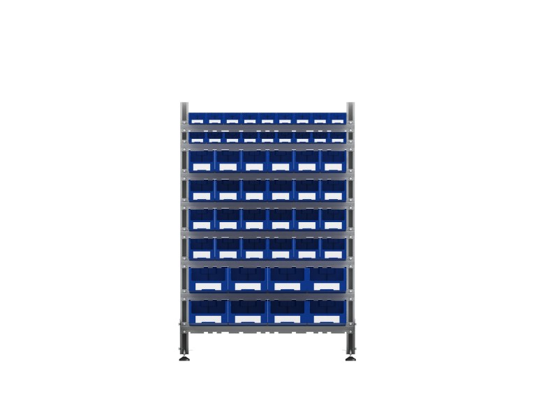 Стеллаж для пластиковых лотков SORTEX односторонний 1500x1000x450.06 купить в Кемерово