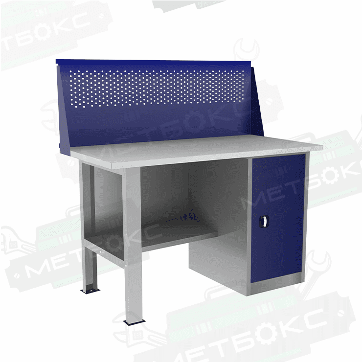 Однотумбовый слесарный верстак ВП-2/1,2 с экраном купить в Кемерово Однотумбовый слесарный верстак ВП-2/1,2 с экраном купить в Кемерово