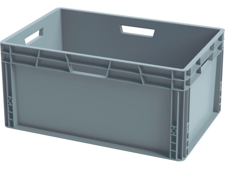 Ящик 600х400х280 сплошной, усиленное дно, цв. серый купить в Кемерово Ящик 600х400х280 сплошной, усиленное дно, цв. серый купить в Кемерово