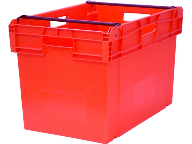 Ящик 600х400х407 со складываемыми ручками красный купить в Кемерово Ящик 600х400х407 со складываемыми ручками красный купить в Кемерово