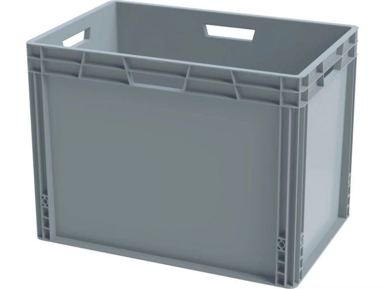 Ящик 600х400х440 cплошной, усиленное дно, цв. серый купить в Кемерово
