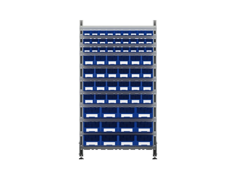 Стеллаж для пластиковых лотков SORTEX односторонний 1800x1000x450.05 купить в Кемерово Стеллаж для пластиковых лотков SORTEX односторонний 1800x1000x450.05 купить в Кемерово