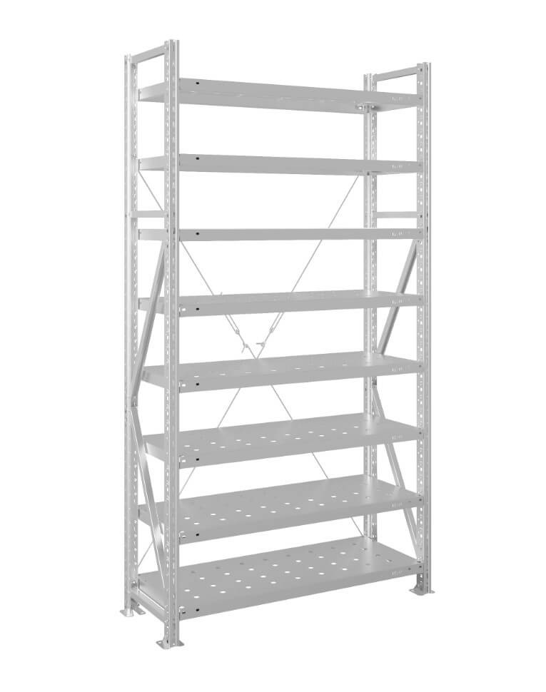 Стеллаж MS U 3000x700x400 8 полок (300 кг, перф) купить в Кемерово