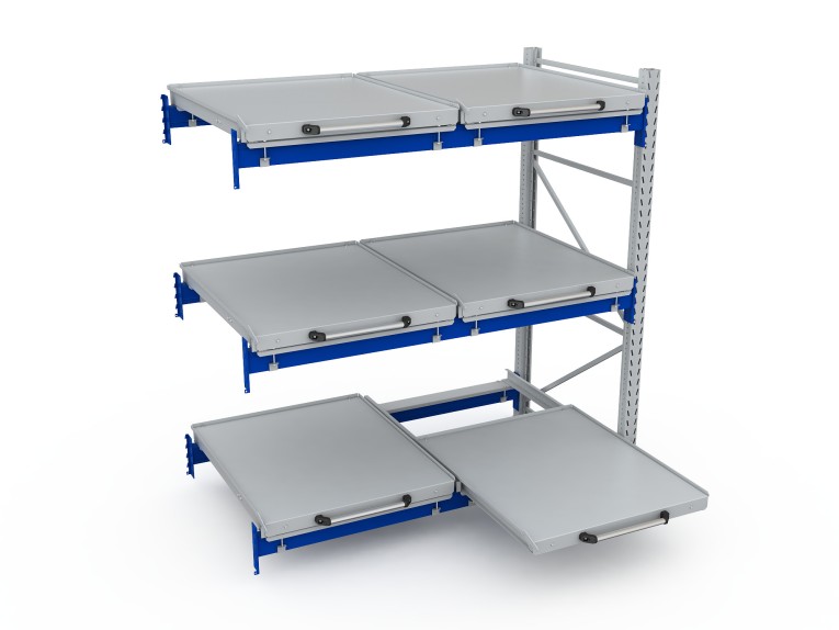 Стеллаж с выкатными платформами S-HEAVY 500 (3 яруса хранения) купить в Кемерово Стеллаж с выкатными платформами S-HEAVY 500 (3 яруса хранения) купить в Кемерово